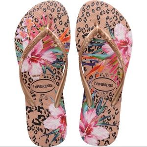Havaianas Slim Flip Flops- Animal Floral